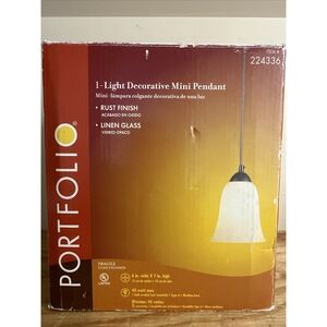 Portfolio Rust Mini Pendant Light Fixture #224336 Max 40 Watt Type A